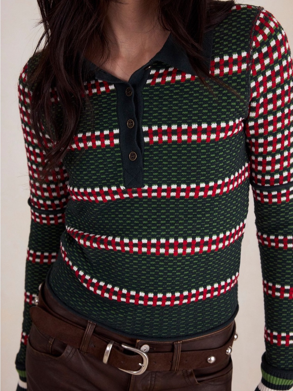 NWT Hunter Green Preppy Knit Polo - XS